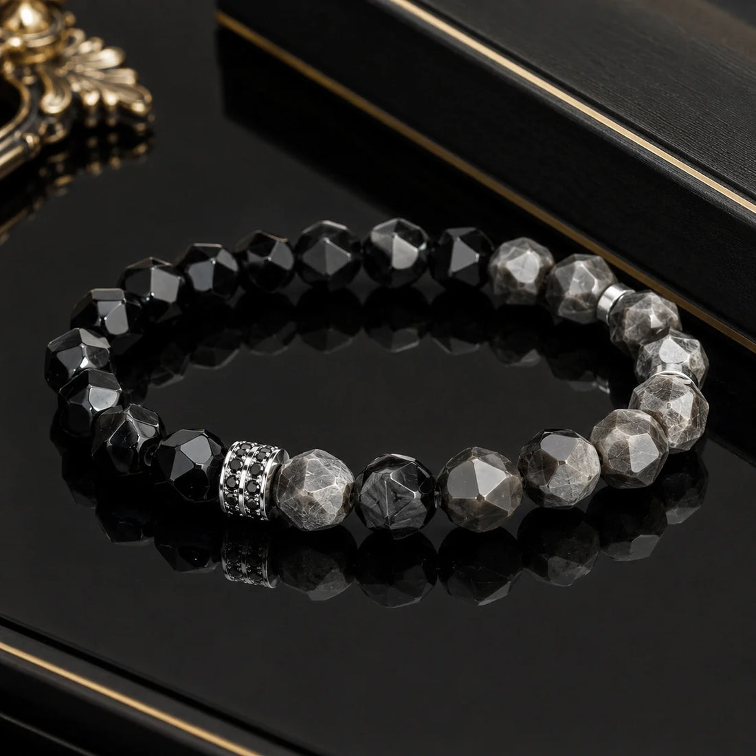 How loose should a bracelet be – authentic L&X obsidian bracelet on wrist