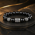 lack Obsidian Bracelet for Men – 999 Silver Six-Word Mantra