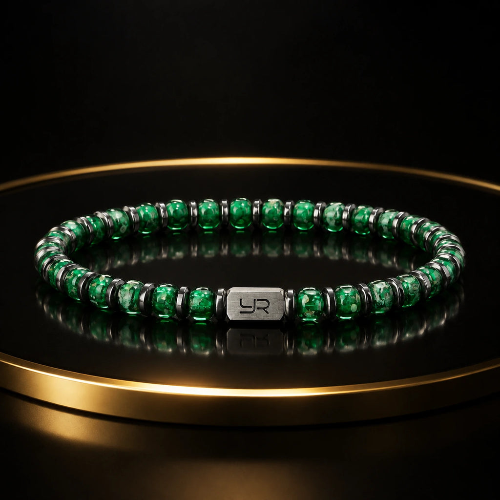 L&X Green Liuli Hematite Bracelet – 4MM Handcrafted Bracelet for Men & Women
