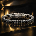 L&X Black Zircon Titanium Steel Bracelet – 3MM Minimalist Men’s Tennis Bracelet