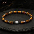 Natural Tiger Eye Bracelet for Men – S925 Sterling Silver & Hematite | Handcrafted by L&X
