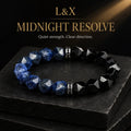 Men Women Black Agate & Sodalite Lucky Reel Bracelet
