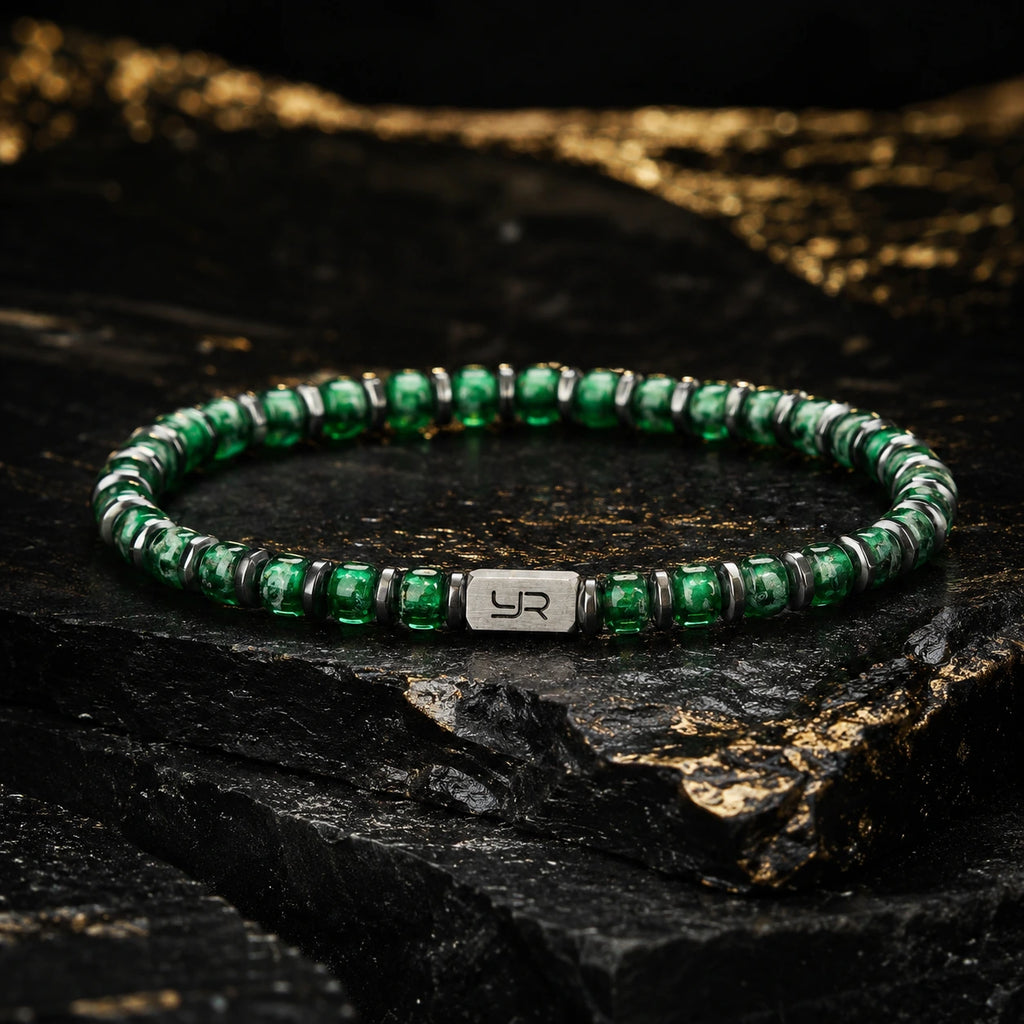 L&X Green Liuli Hematite Bracelet – 4MM Handcrafted Bracelet for Men & Women