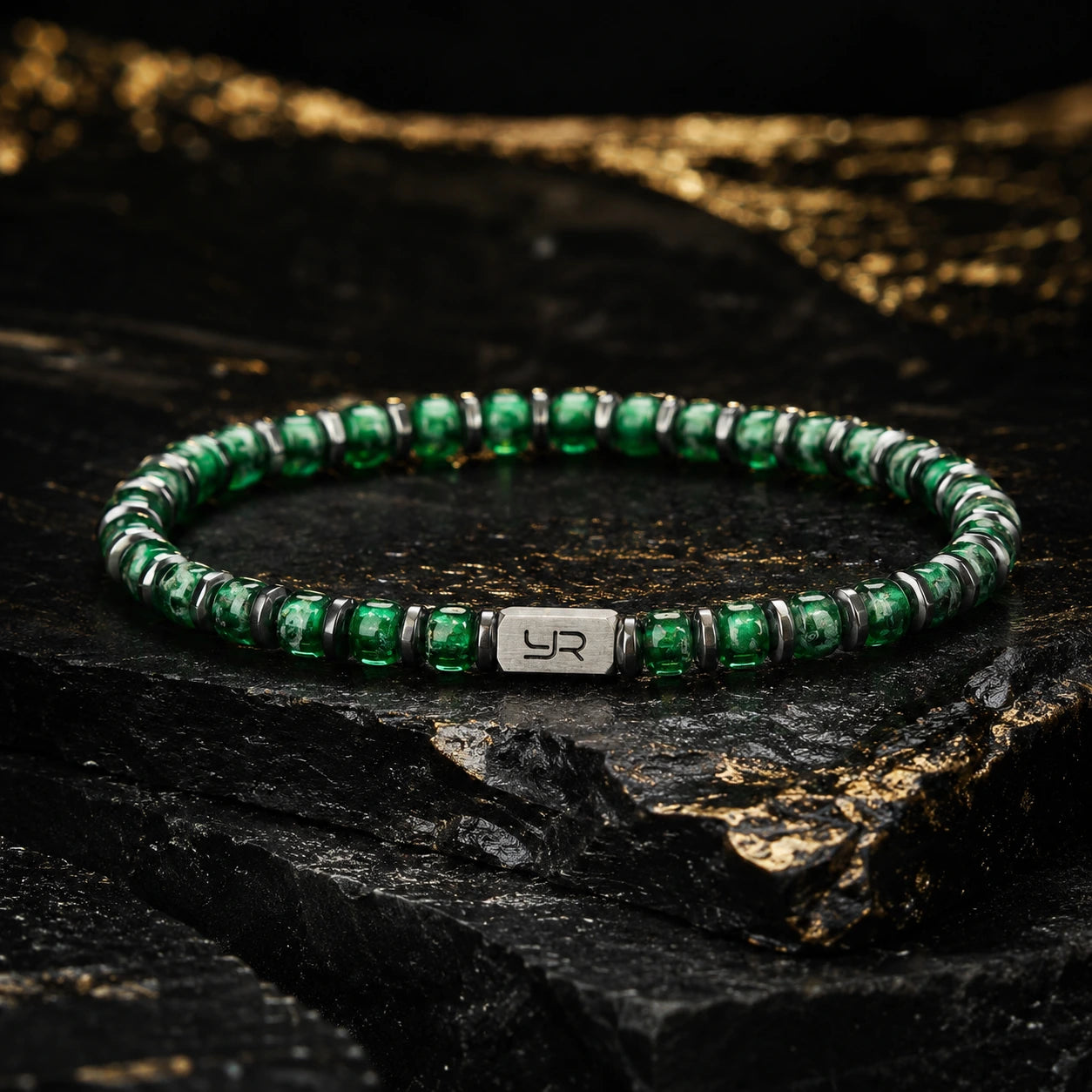L&X Green Liuli Hematite Bracelet – 4MM Handcrafted Bracelet for Men & Women