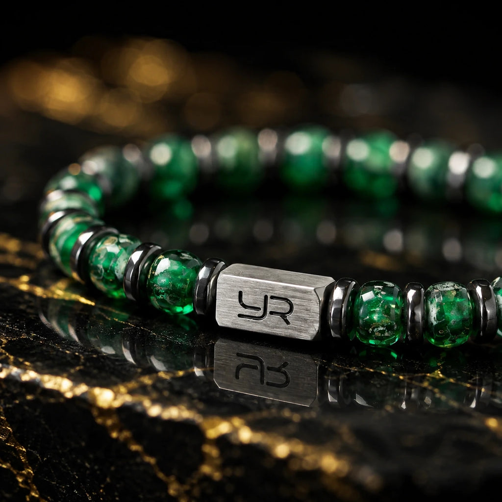L&X Green Liuli Hematite Bracelet – 4MM Handcrafted Bracelet for Men & Women