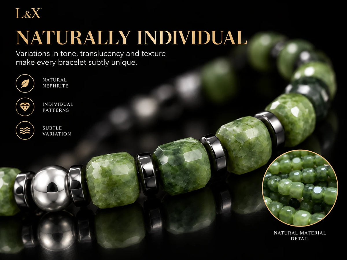 Natural variations in nephrite jade beads