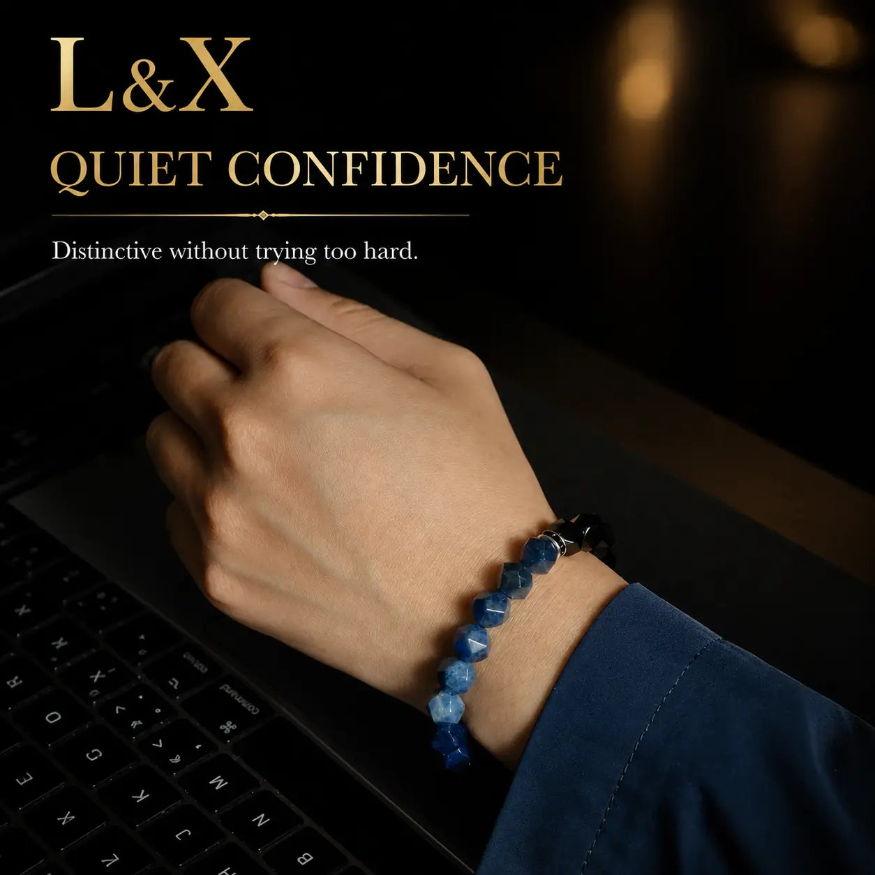Men Women Black Agate & Sodalite Lucky Reel Bracelet