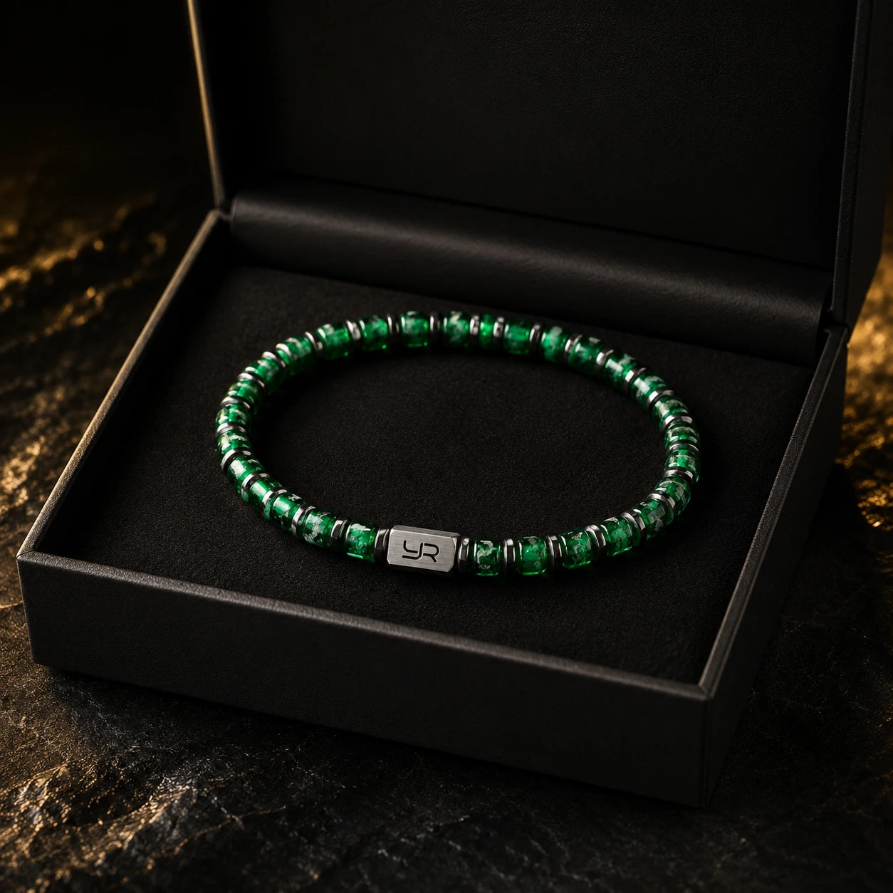 L&X Green Liuli Hematite Bracelet – 4MM Handcrafted Bracelet for Men & Women