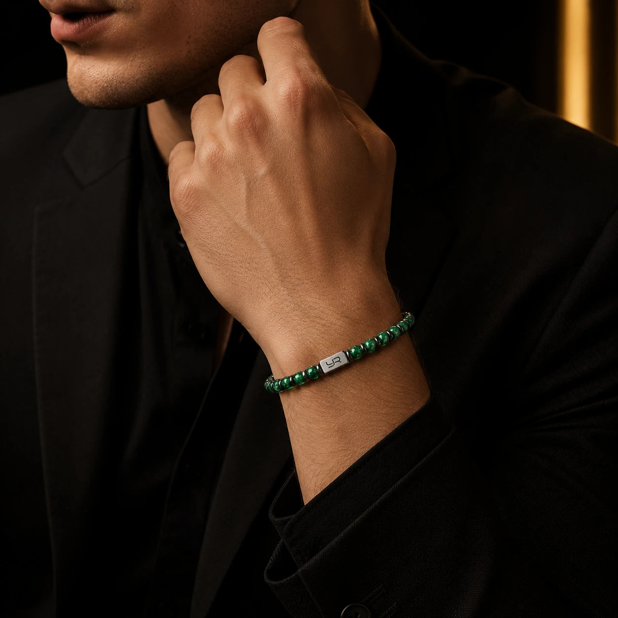 L&X Green Liuli Hematite Bracelet – 4MM Handcrafted Bracelet for Men & Women