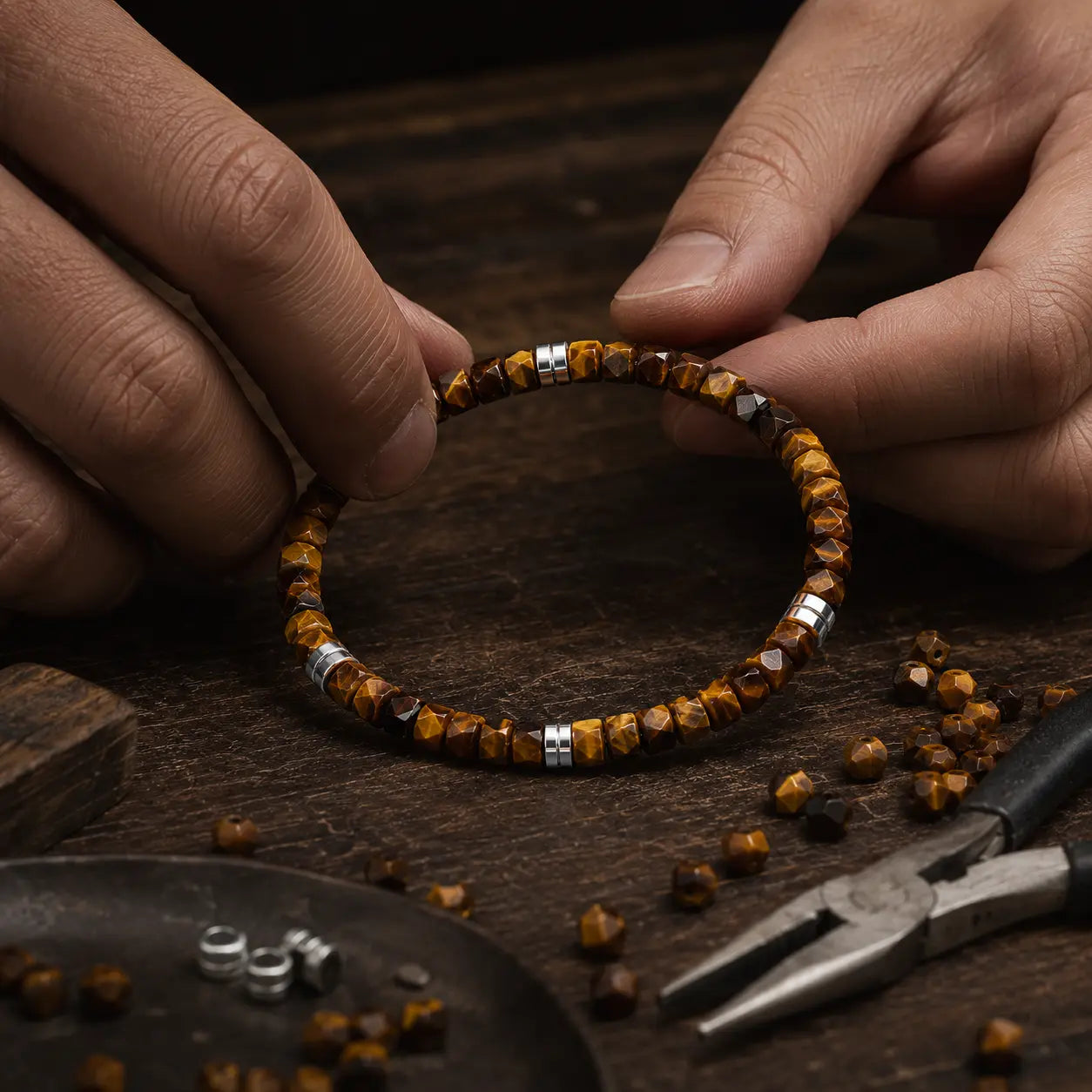 Handcrafted Natural Tiger Eye Bracelet – 5mm Faceted Beads