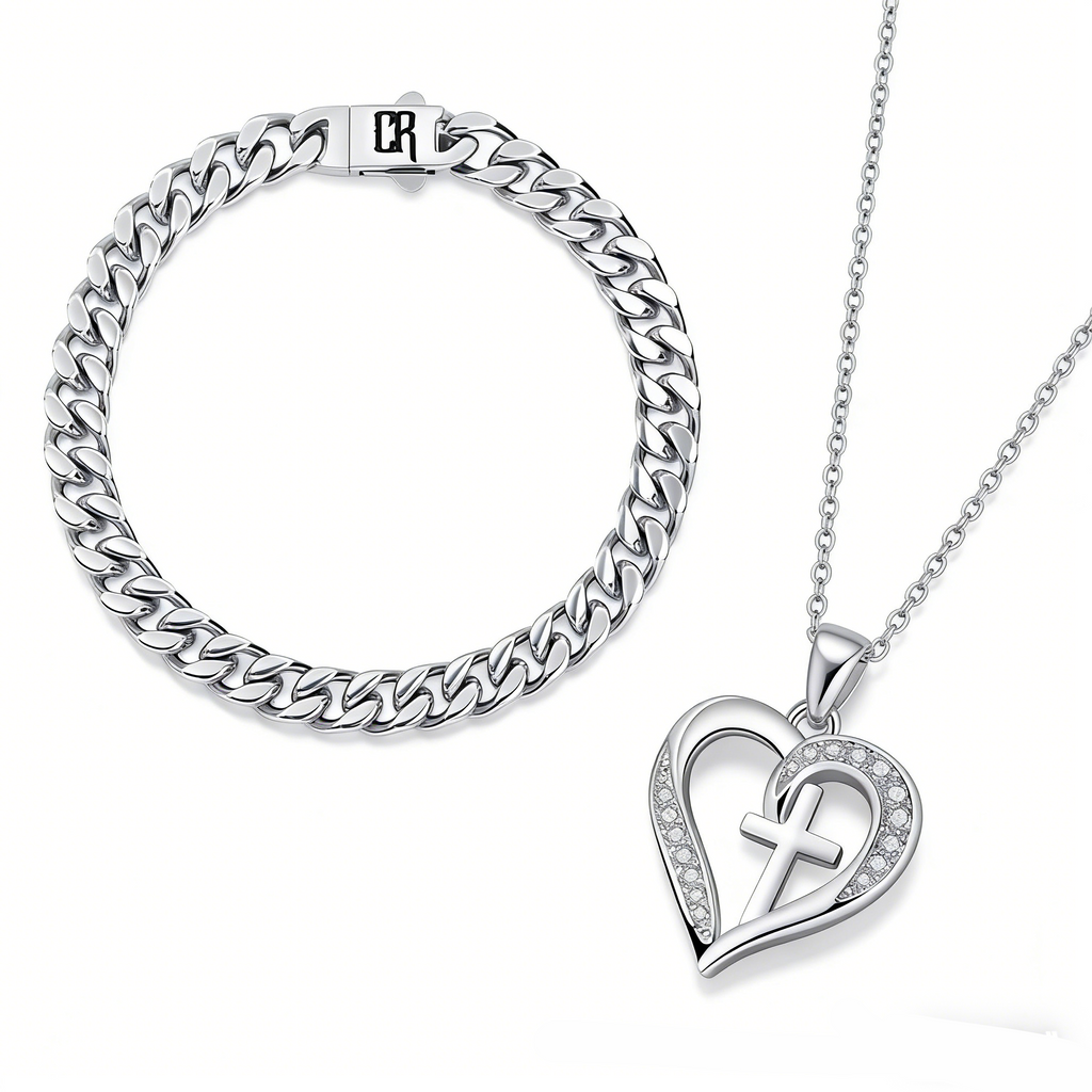 Diamond Heart Necklace, S925 Sterling Silver Heart  Love Necklace for Women Gift