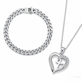 Diamond Heart Necklace, S925 Sterling Silver Heart  Love Necklace for Women Gift