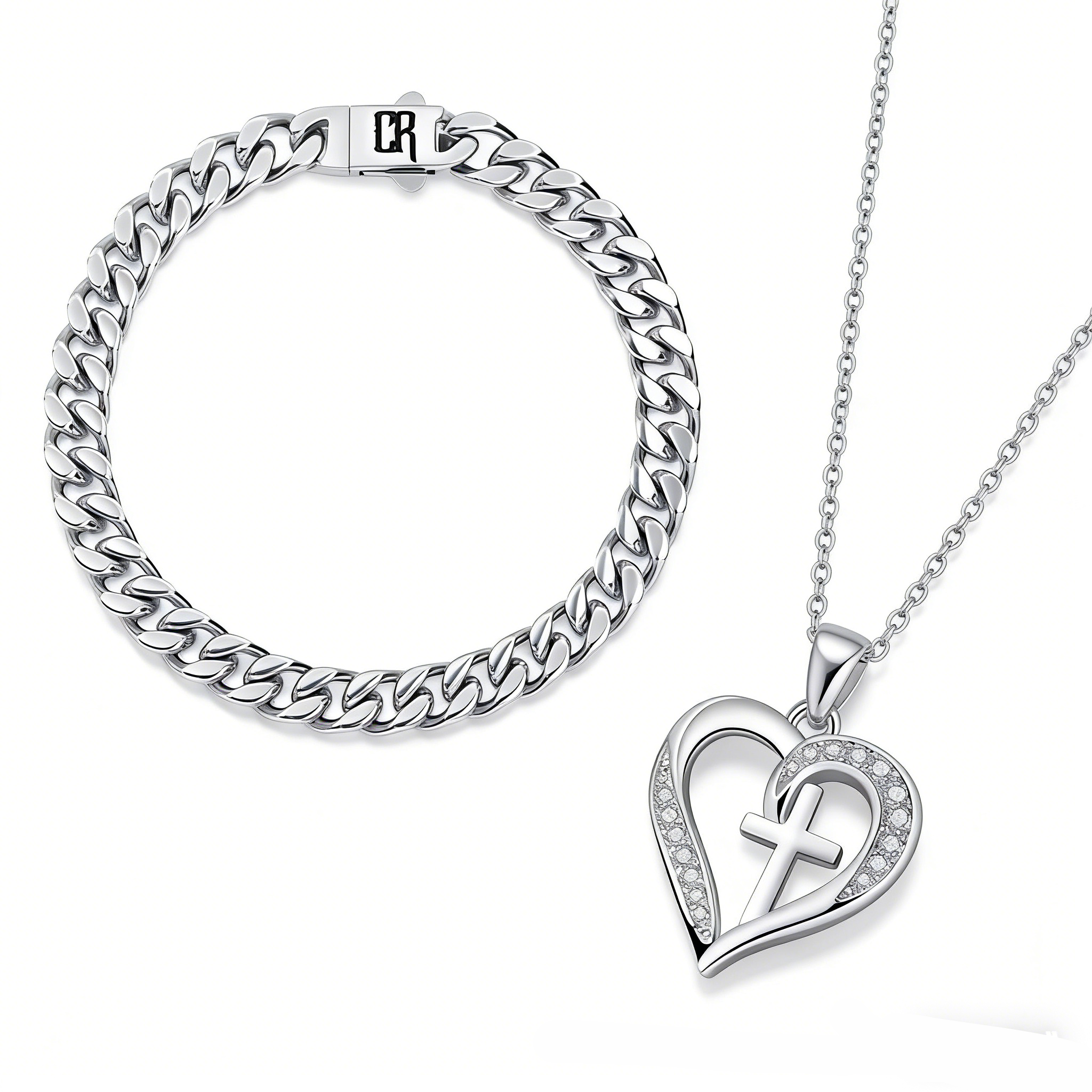 Diamond Heart Necklace, S925 Sterling Silver Heart  Love Necklace for Women Gift