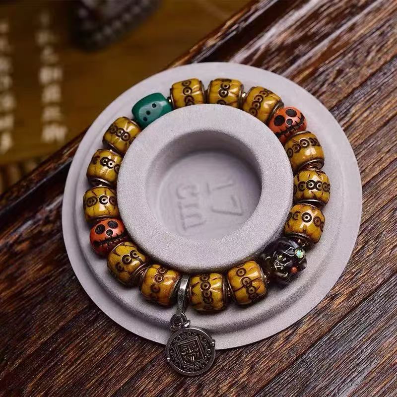 Tibetan Bone Carved Bracelet, Tibetan Ethnic Bracelet, Chinese Ethnic Jewelry