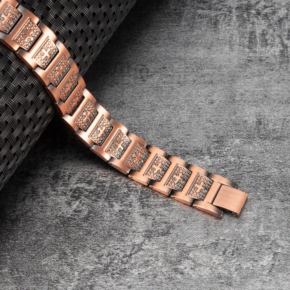 2-pack 99.99% Pure Red Copper Men's Jewelry Bracelet  Retro Fashionable Copper Bracelet for Men