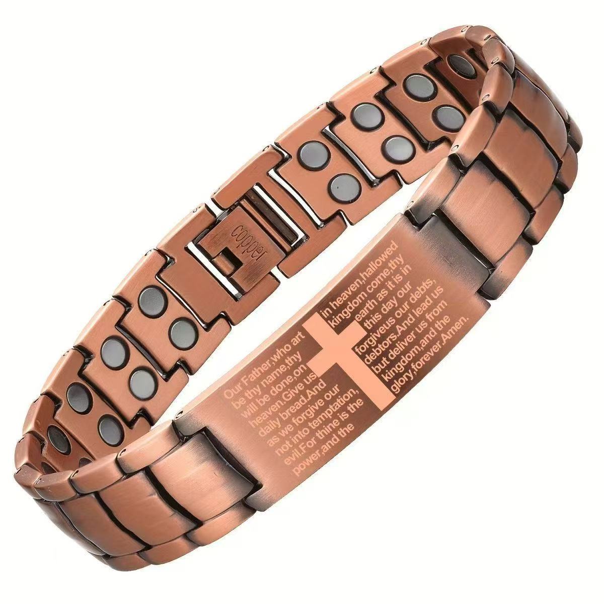 2-pack 99.99% Pure Red Copper Men's Jewelry Bracelet  Retro Fashionable Copper Bracelet for Men