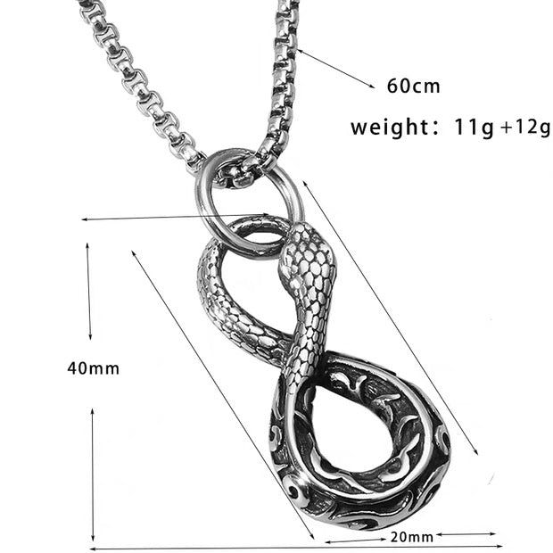 2-Pack S925 Sterling Silver Snake Necklace, Fashionable Retro Style, Men's/Women's Necklace