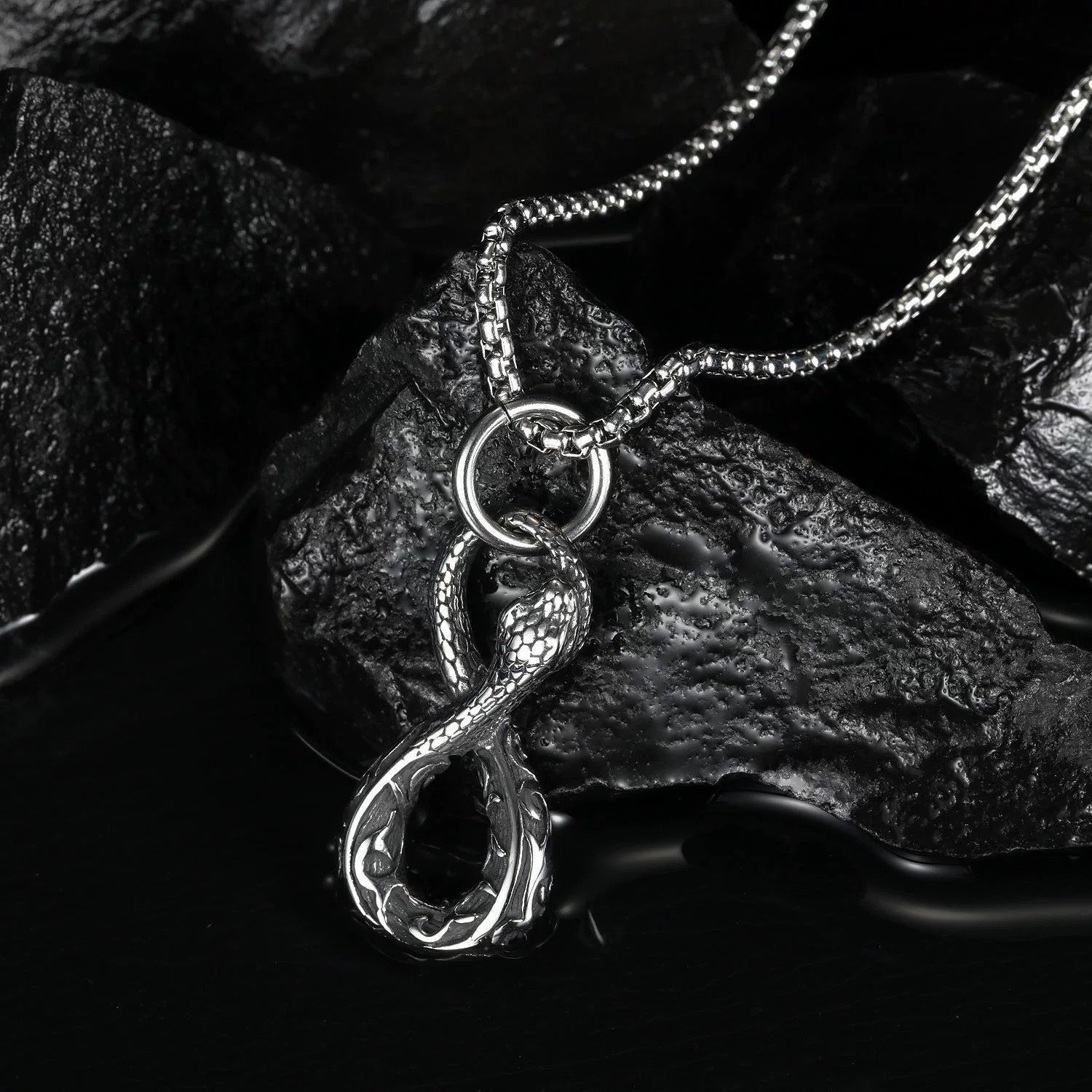 2-Pack S925 Sterling Silver Snake Necklace, Fashionable Retro Style, Men's/Women's Necklace