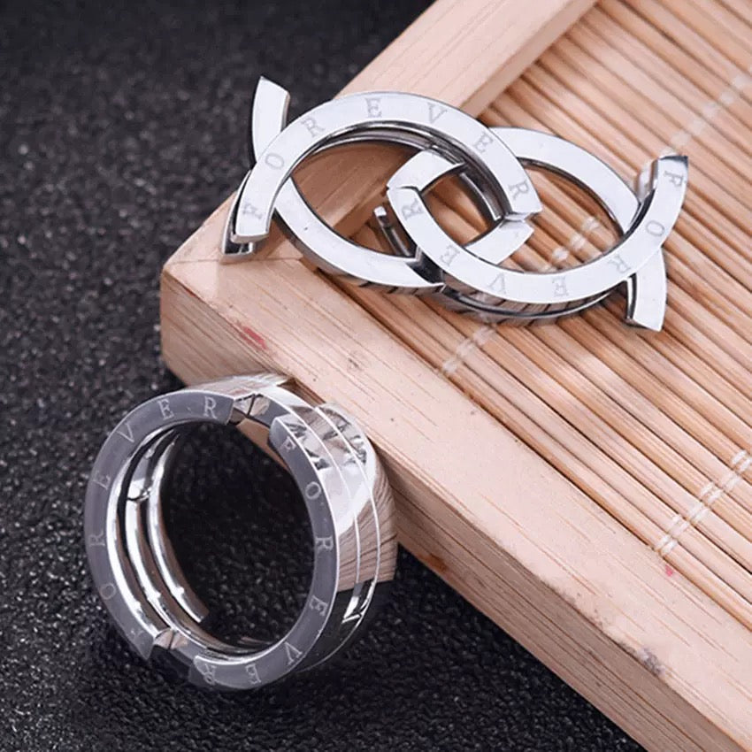 3-in-1 Convertible Ring-to-Necklace | Silver Bead Bracelet | Round Pendant / Ring | Unisex Titanium Steel Jewelry