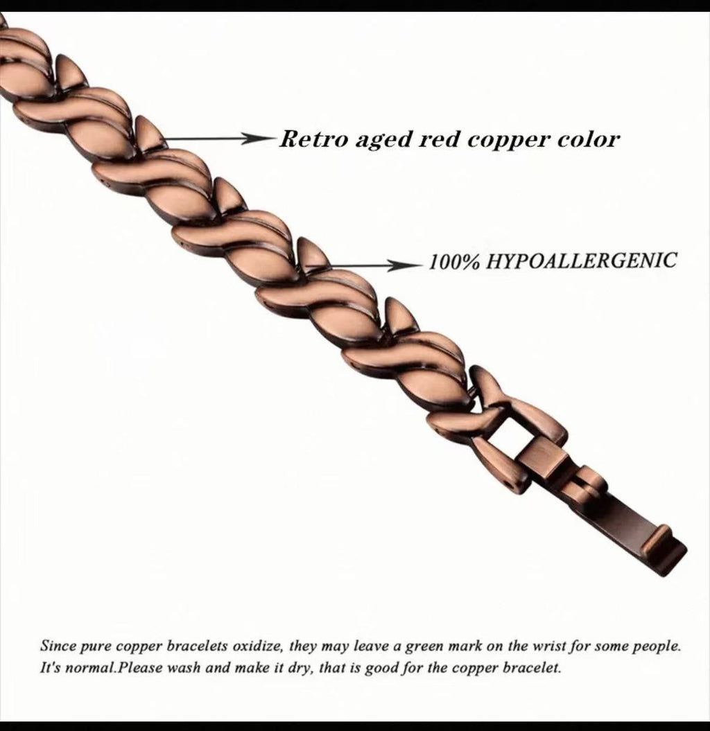 2-Pack Magnetic Copper Therapy Bracelet | Adjustable Cuff Bangle | Unisex Hand‑Polished Wellness Jewelry
