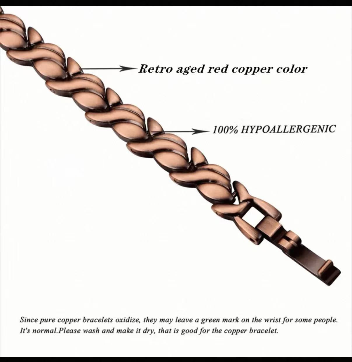 2-Pack Magnetic Copper Therapy Bracelet | Adjustable Cuff Bangle | Unisex Hand‑Polished Wellness Jewelry