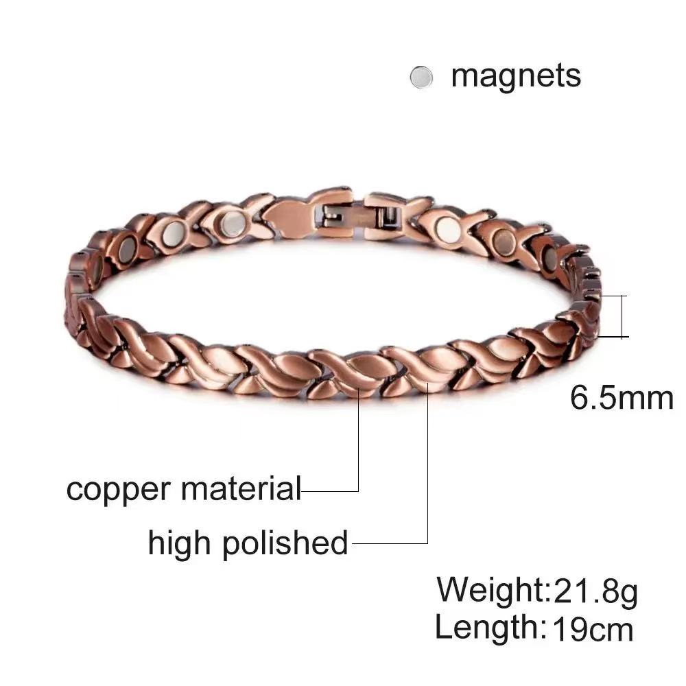 2-Pack Magnetic Copper Therapy Bracelet | Adjustable Cuff Bangle | Unisex Hand‑Polished Wellness Jewelry
