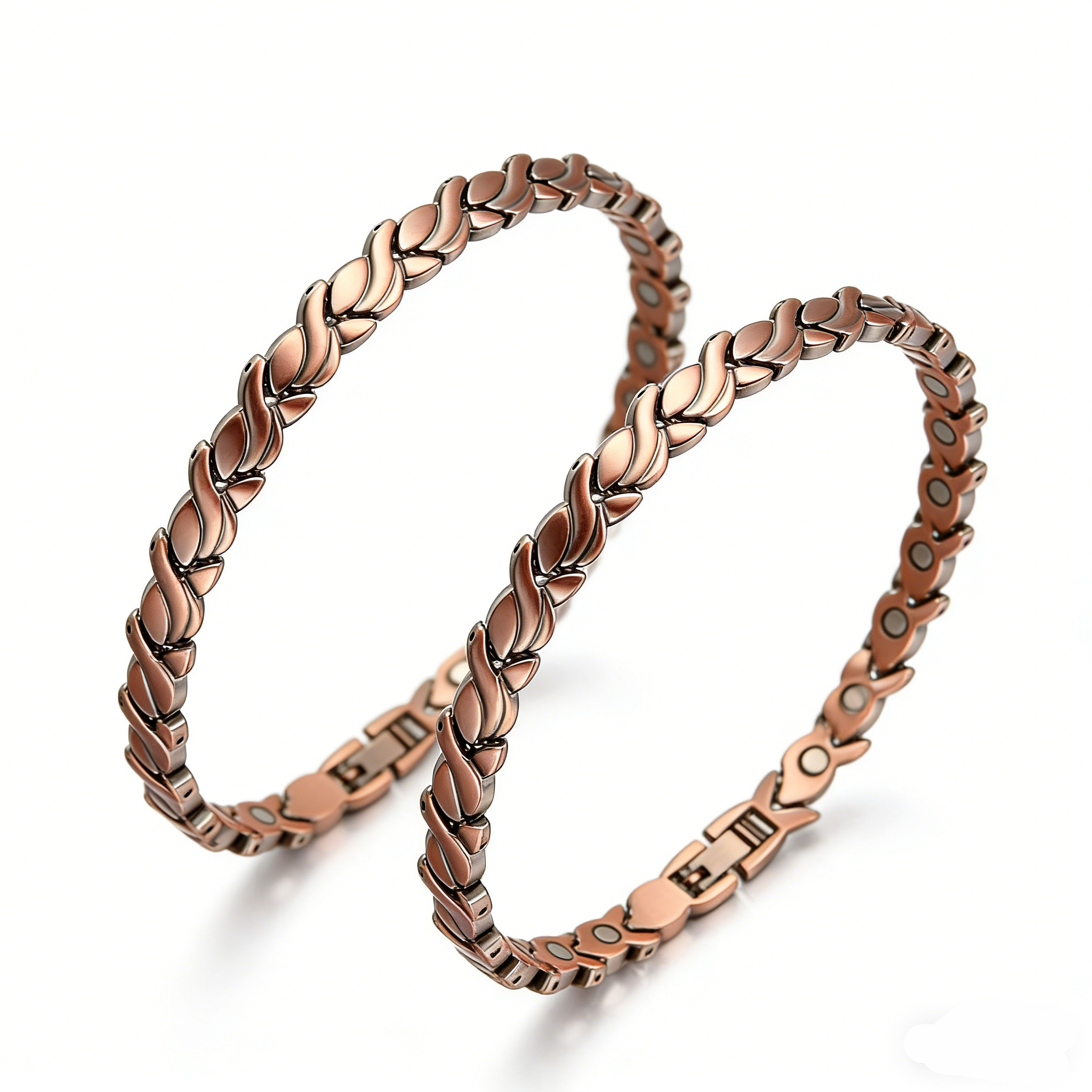 2-Pack Magnetic Copper Therapy Bracelet | Adjustable Cuff Bangle | Unisex Hand‑Polished Wellness Jewelry
