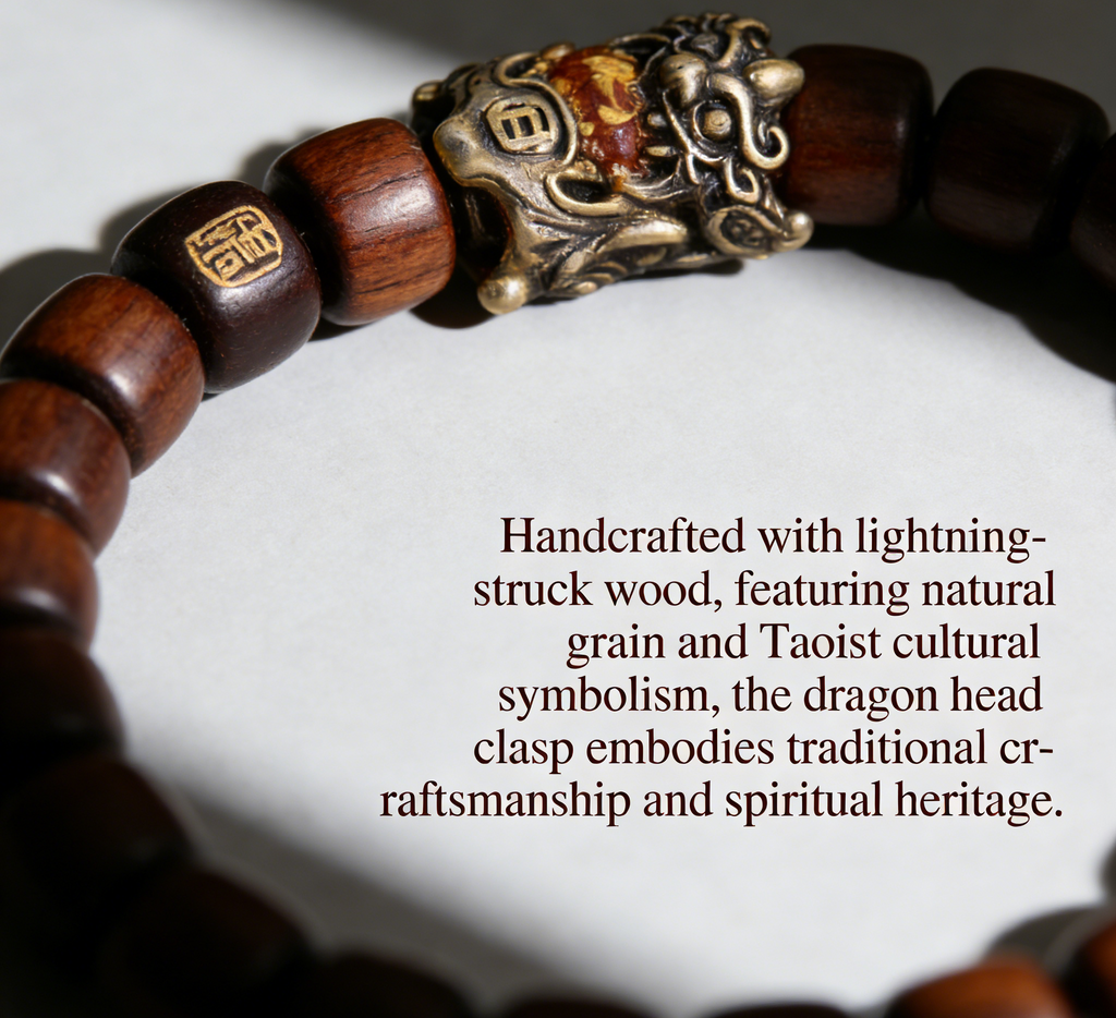 Taoista Purpura Santala Ĉina Bonŝanca Brakringo Taoista Manfarita Ĉina Juvelo