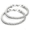 L&X Bracelet Stainless Steel square Byzantine bracelet for men women, handmade (lengths 19 cm and 21 cm)