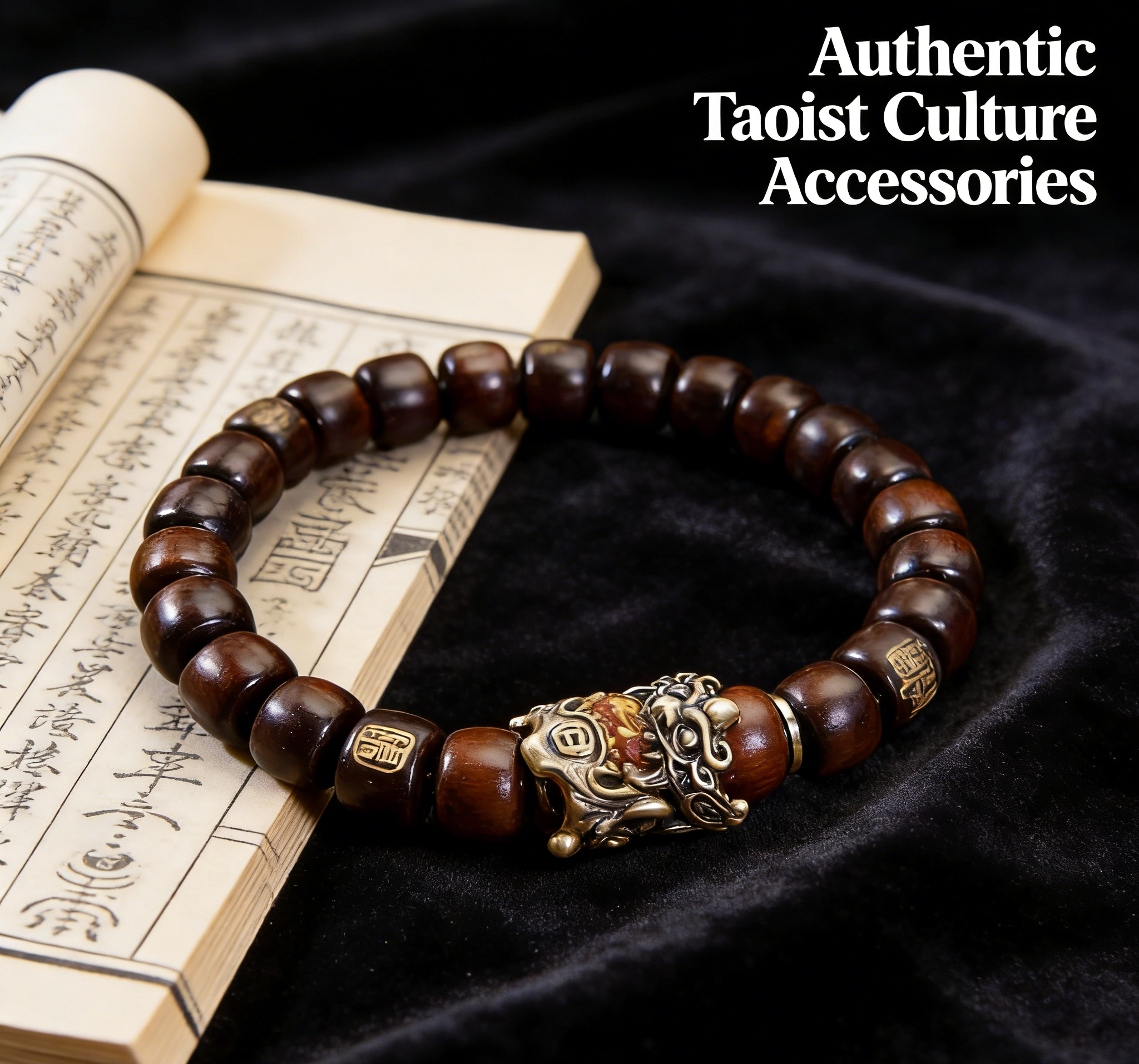 Taoist  Lucky Bracelet Taoist Blessing Jewelry Chinese Handmade Lightning-struck Wood Bracelets