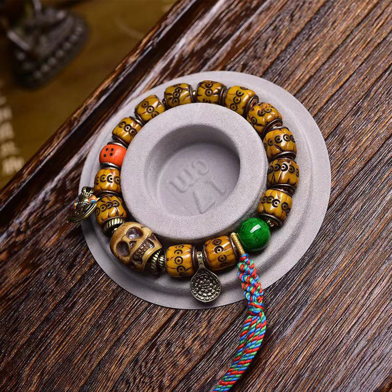 Tibetan Bone Carved Bracelet, Tibetan Ethnic Bracelet, Chinese Ethnic Jewelry