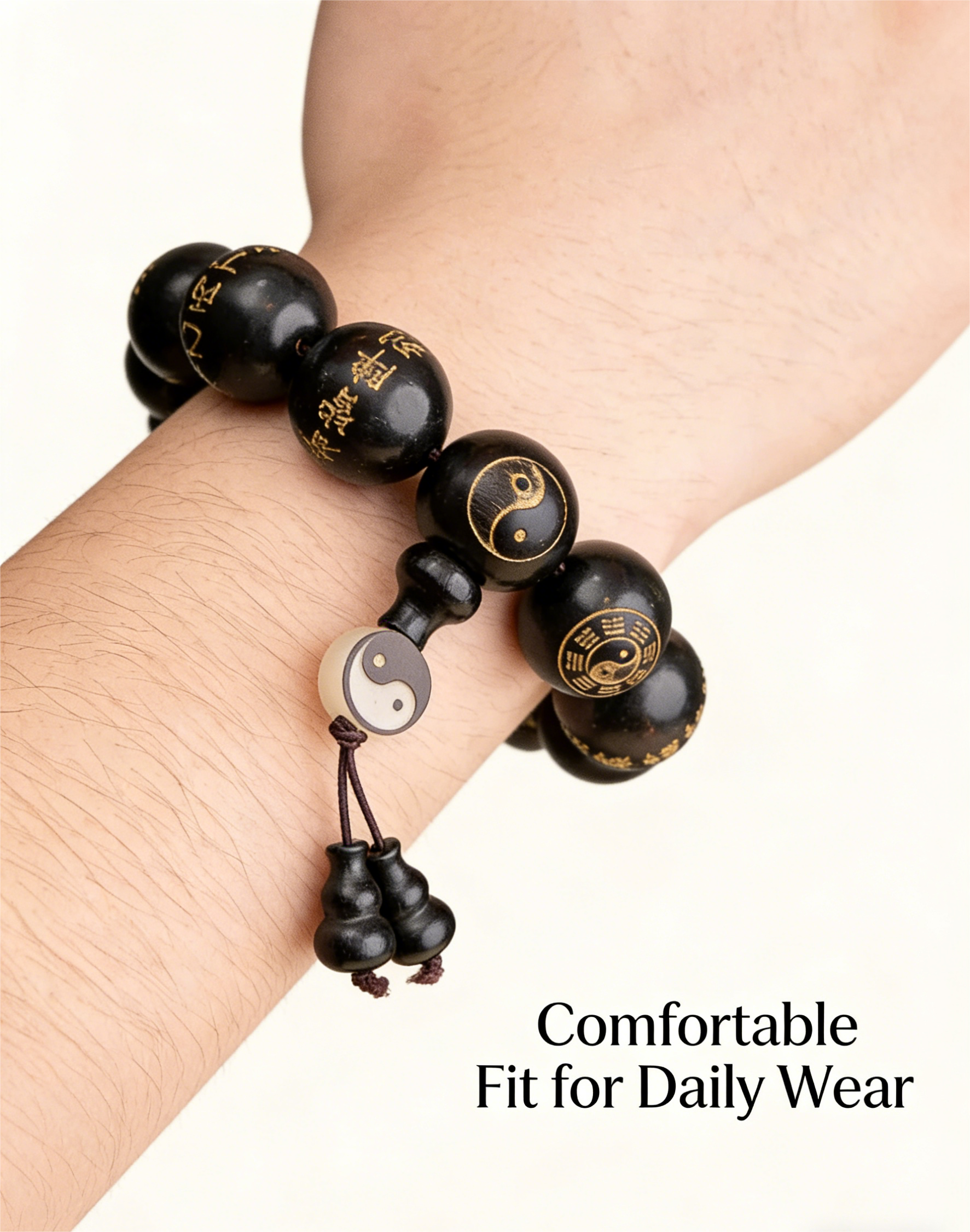 Taoist Purple Sandalwood Lucky Bracelet Taoist Handmade Chinese Jewelry