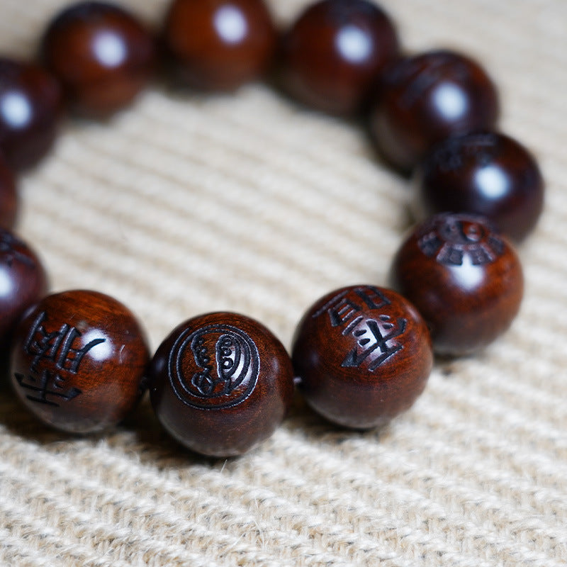 Taoist Bracelet Handmade Natural Lightning-struck Wood Daoist Jewelry From China