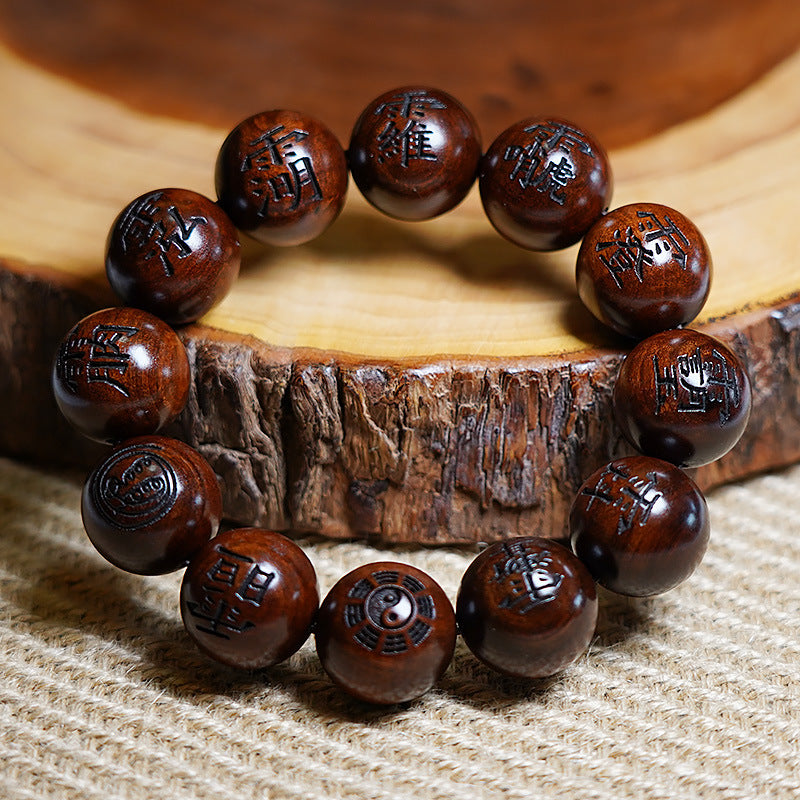 Taoist Bracelet Handmade Natural Lightning-struck Wood Daoist Jewelry From China