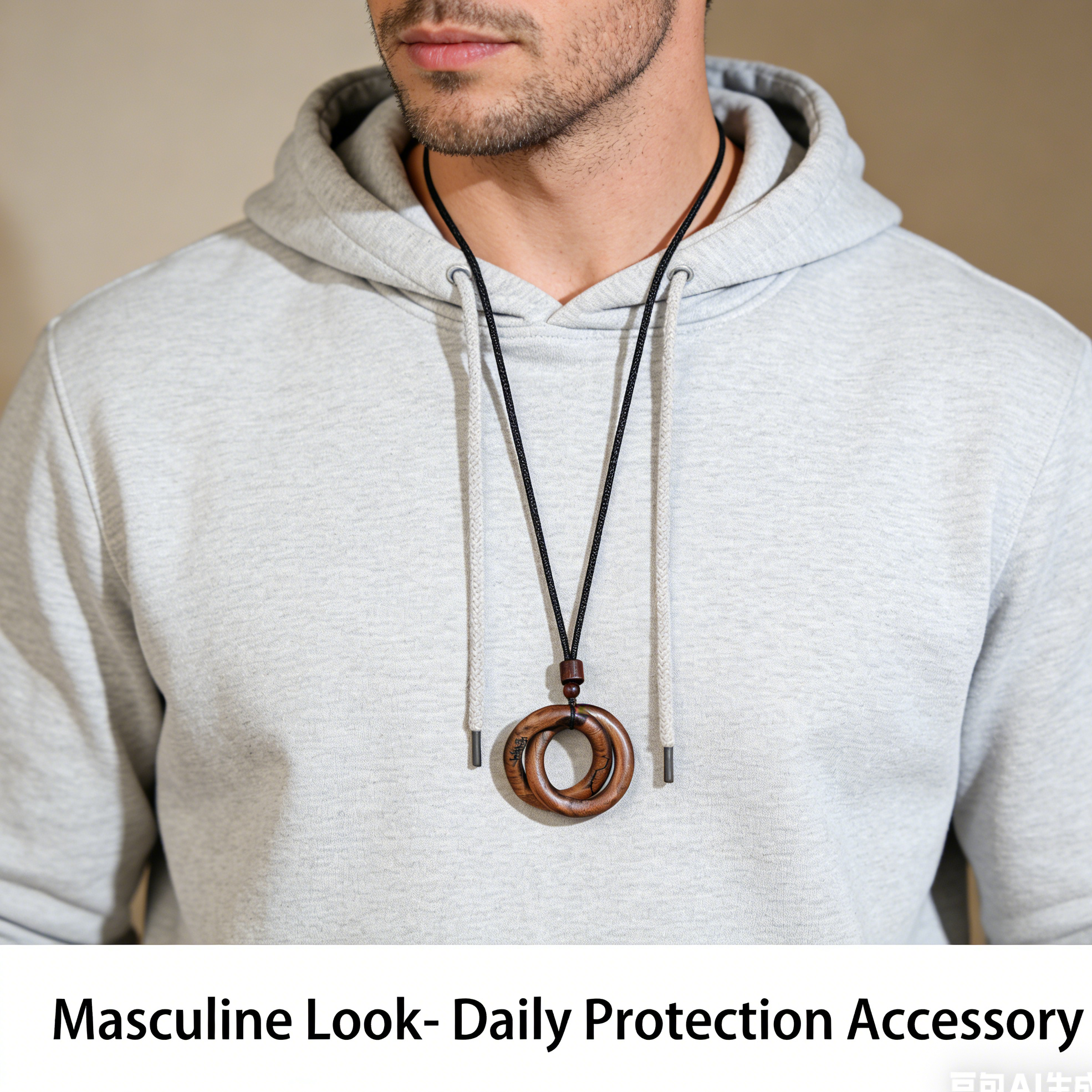 Tao Chinese Lightning-struck Wood Qiankun Circle Pendant Taoist Lucky Blessing Ornament