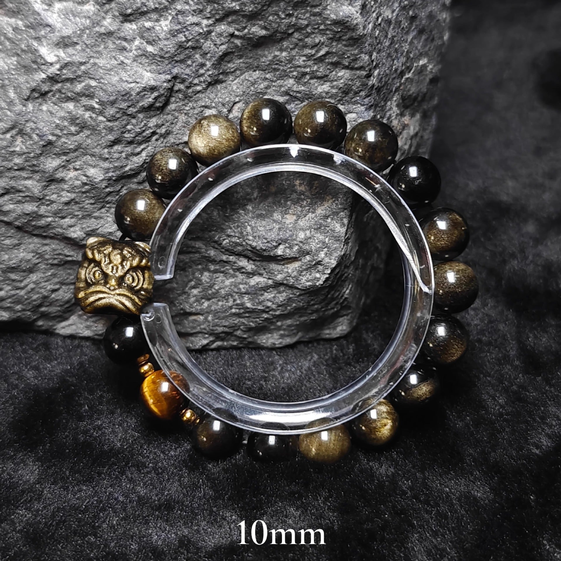 High Quality Obsidian Nature Wealth and Fortune Bracelet Lion Silver Bracelet Jewelrys for men women