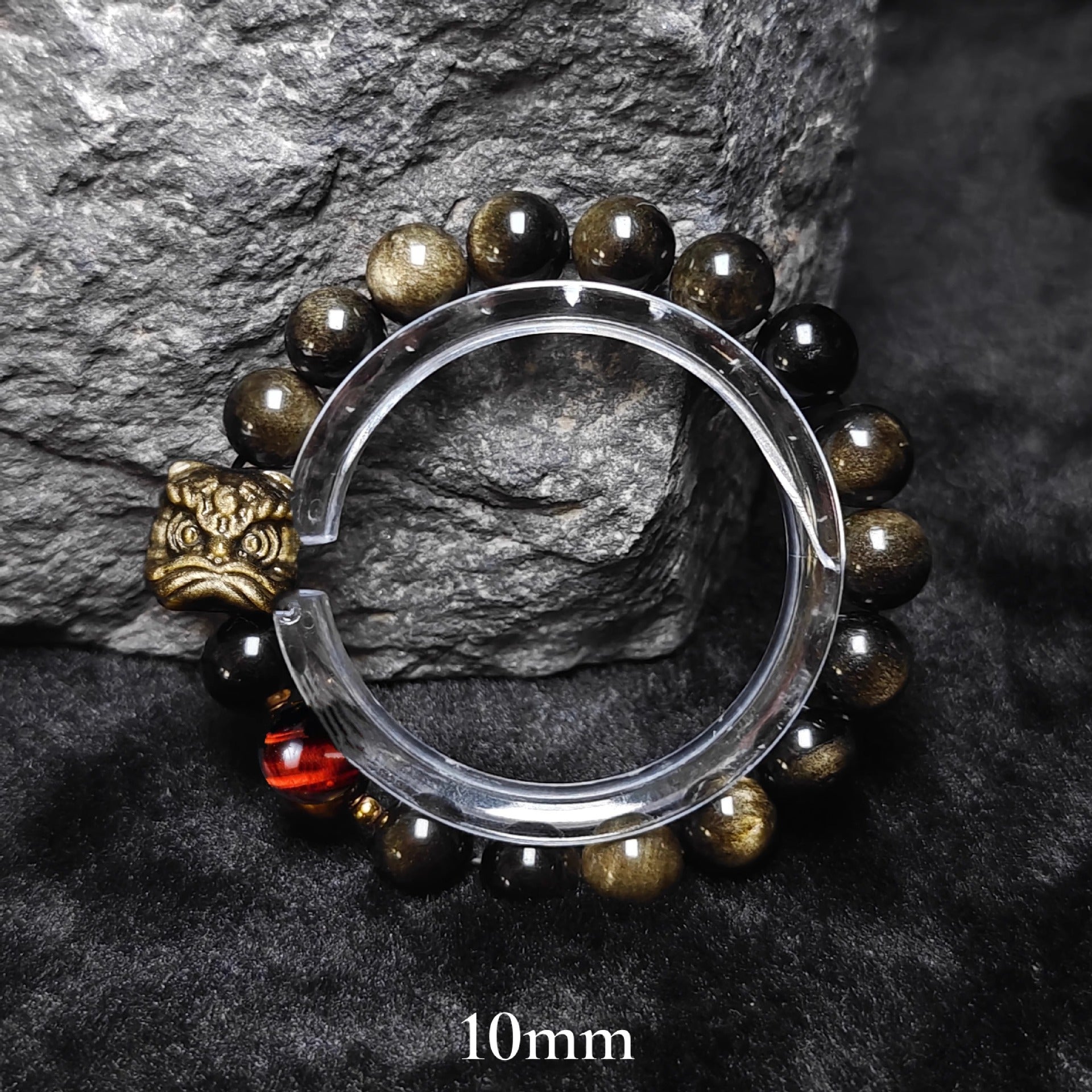 High Quality Obsidian Nature Wealth and Fortune Bracelet Lion Silver Bracelet Jewelrys for men women