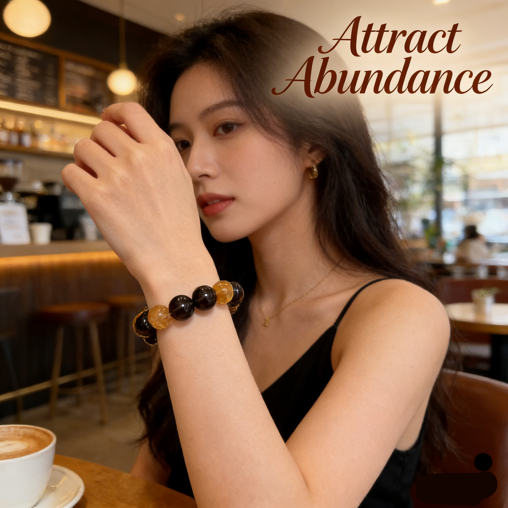 Collector's Edition Tri-Stone Power Bracelet with Tiger's Eye Yellow Jasper & Obsidian