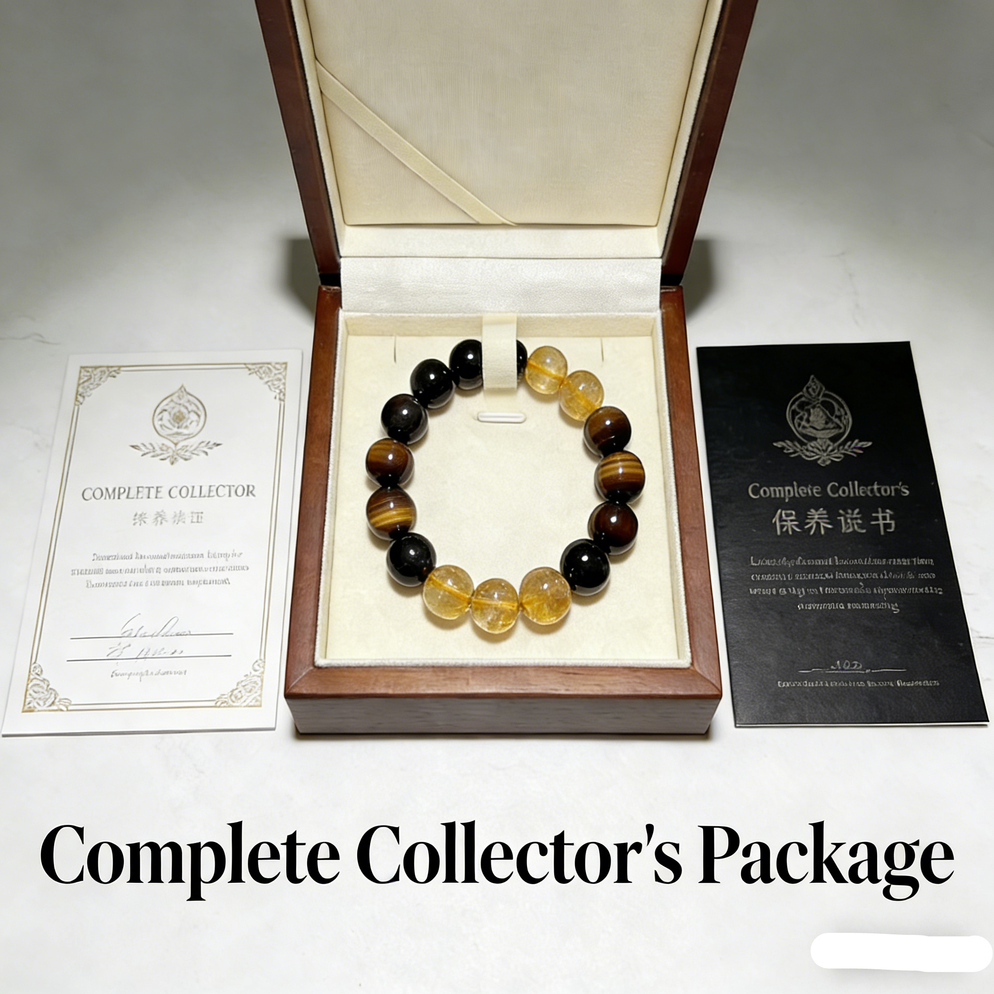 Collector's Edition Tri-Stone Power Bracelet with Tiger's Eye Yellow Jasper & Obsidian