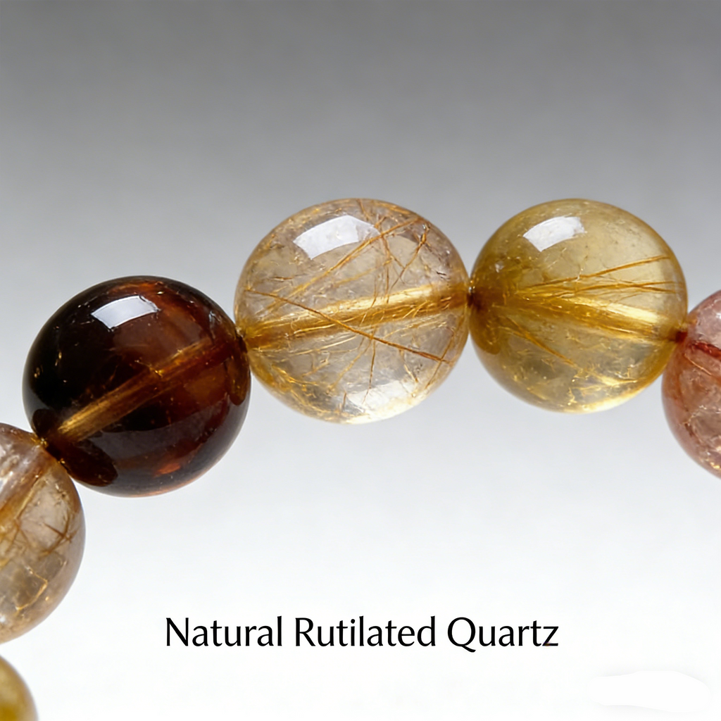 Pink and Yellow Quartz 12mm Lucky Charm Crystal Bracelet for Women