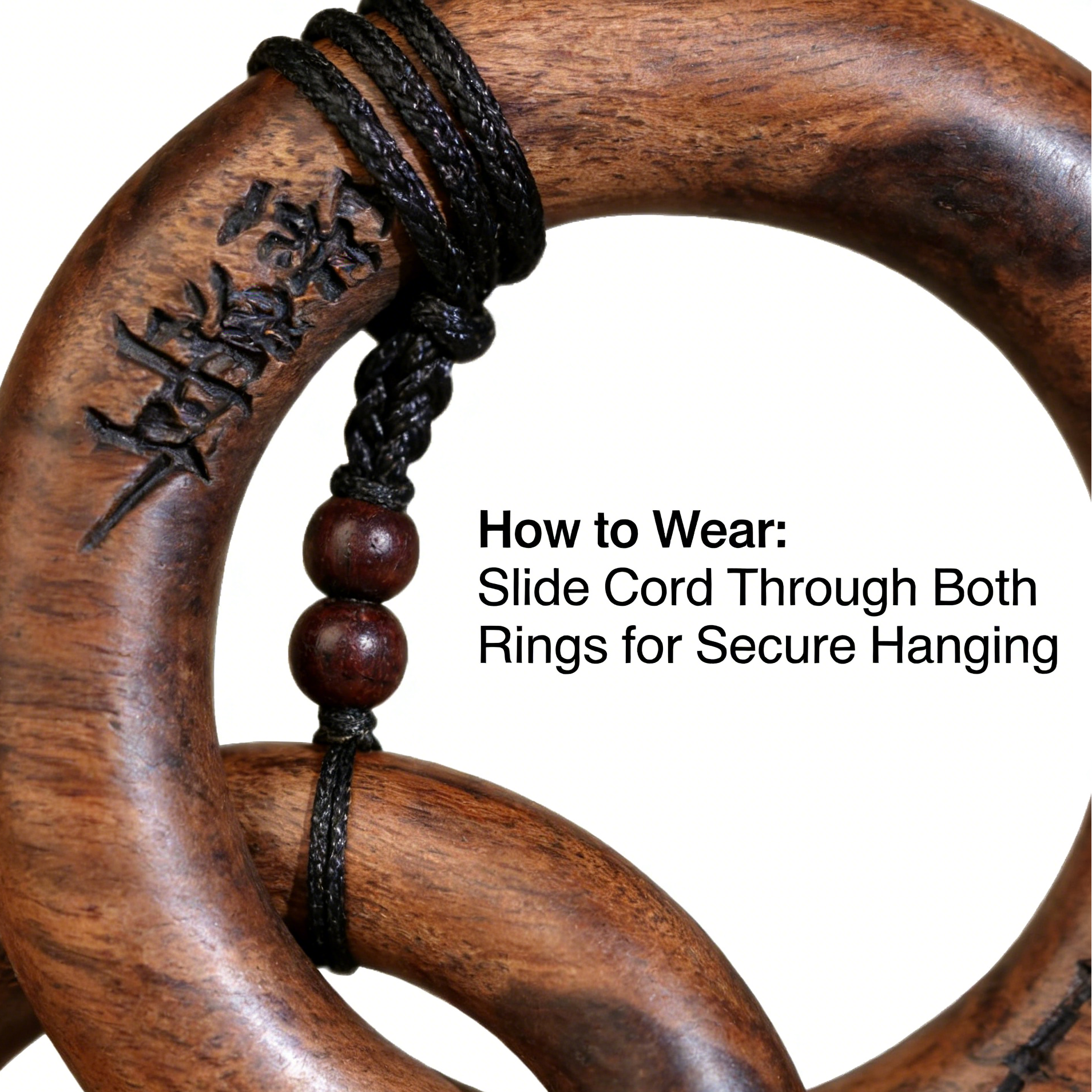 Tao Chinese Lightning-struck Wood Qiankun Circle Pendant Taoist Lucky Blessing Ornament