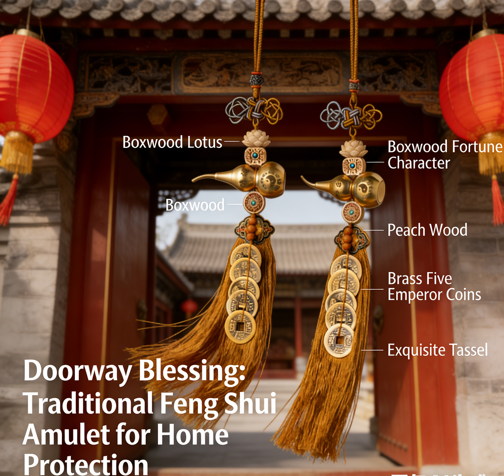 Ĉina taoista kukurba pendjuvelo el latuno, persikligno, ĉina taoista juvelo, fengŝuja juvelo