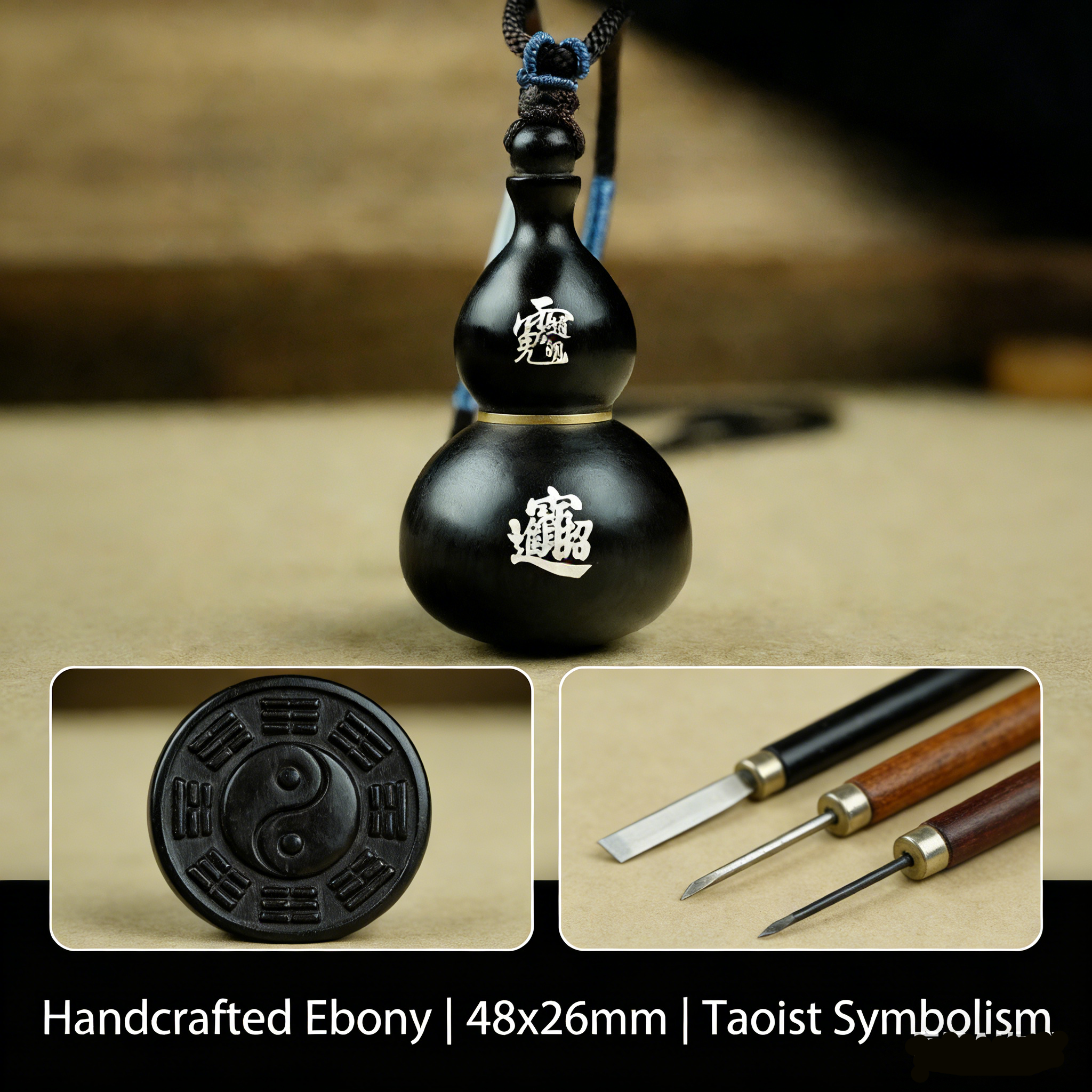 Taoist ornaments ethnic jewelry Chinese Taoist gourd jewelry feng shui Daoist jewelry