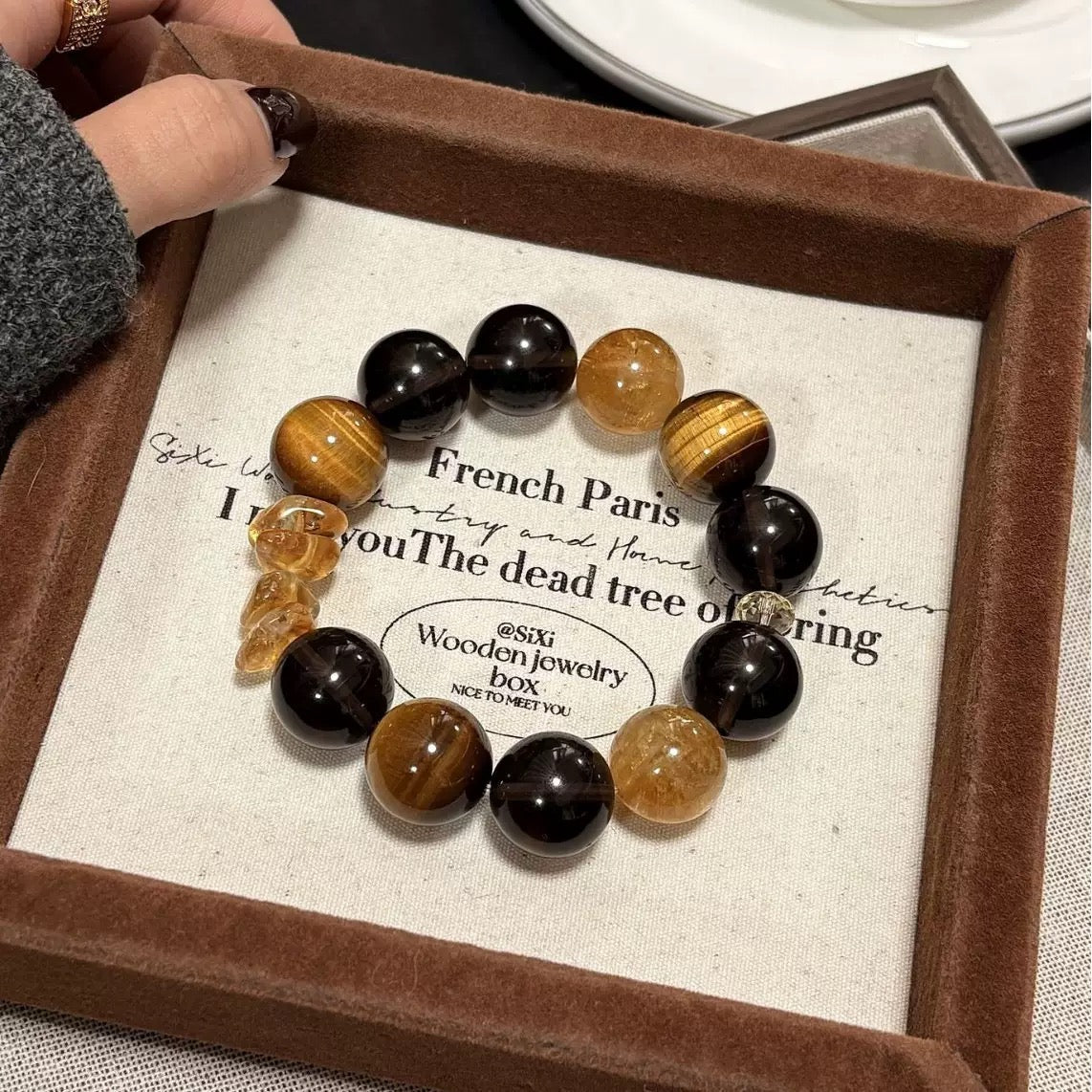 Collector's Edition Tri-Stone Power Bracelet with Tiger's Eye Yellow Jasper & Obsidian