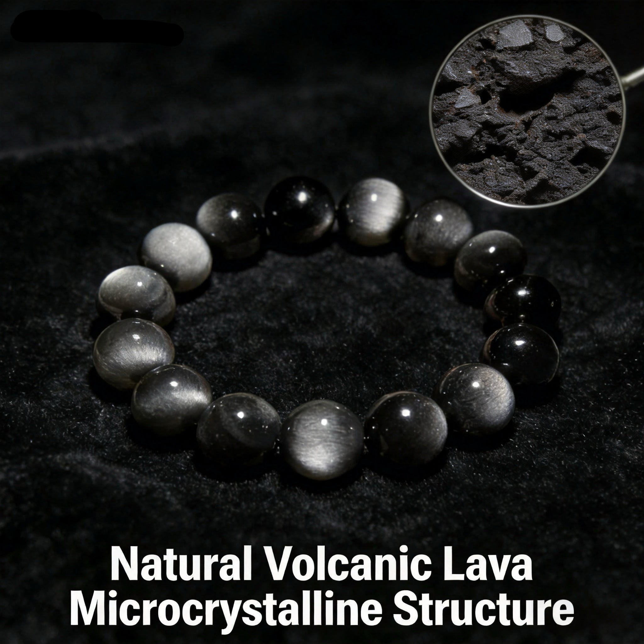 Silver/Black Obsidian Wealth and Fortune Bracelet - High-Quality Natural Crystal Lucky Bracelet