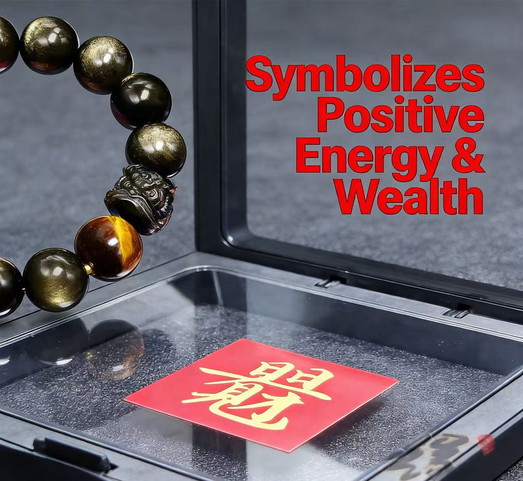 High Quality Obsidian Nature Wealth and Fortune Bracelet Lion Silver Bracelet Jewelrys for men women