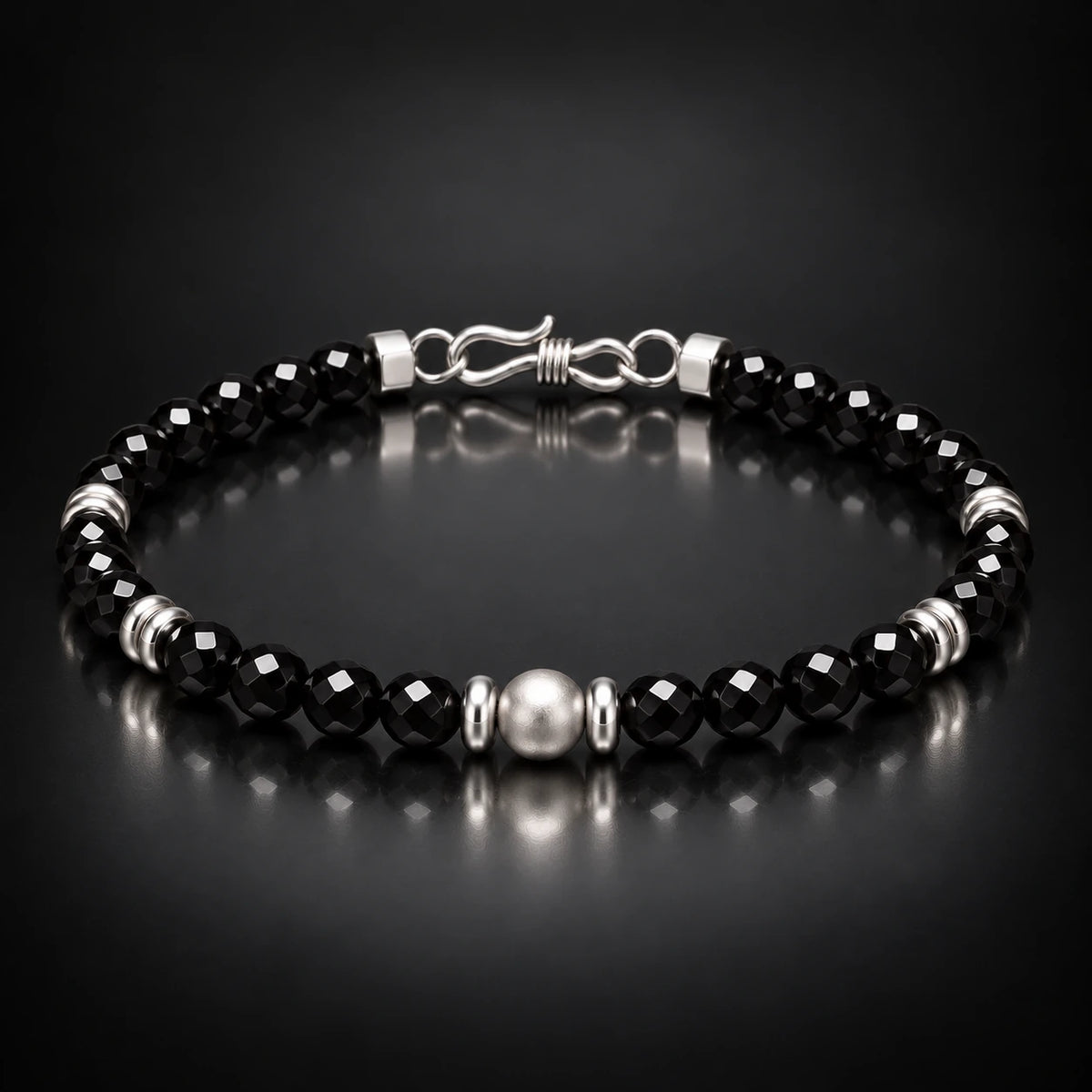 Black Spinel Bracelet with S925 Silver
