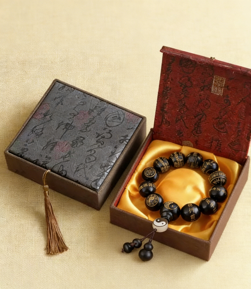 Taoist Purple Sandalwood Lucky Bracelet Taoist Handmade Chinese Jewelry