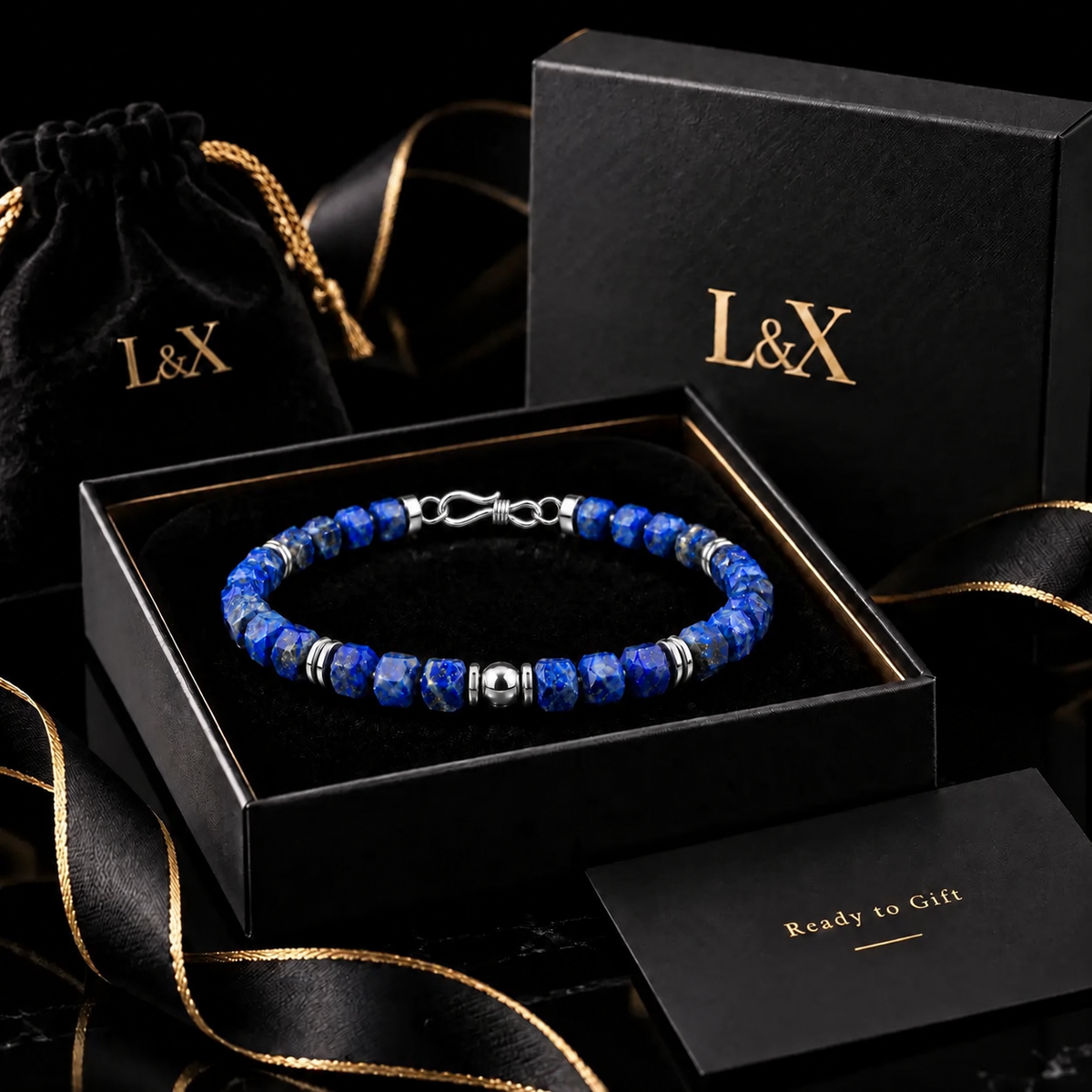 L&X lapis lazuli bracelet gift box