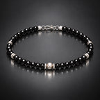 Complete natural black spinel bracelet with S925 silver